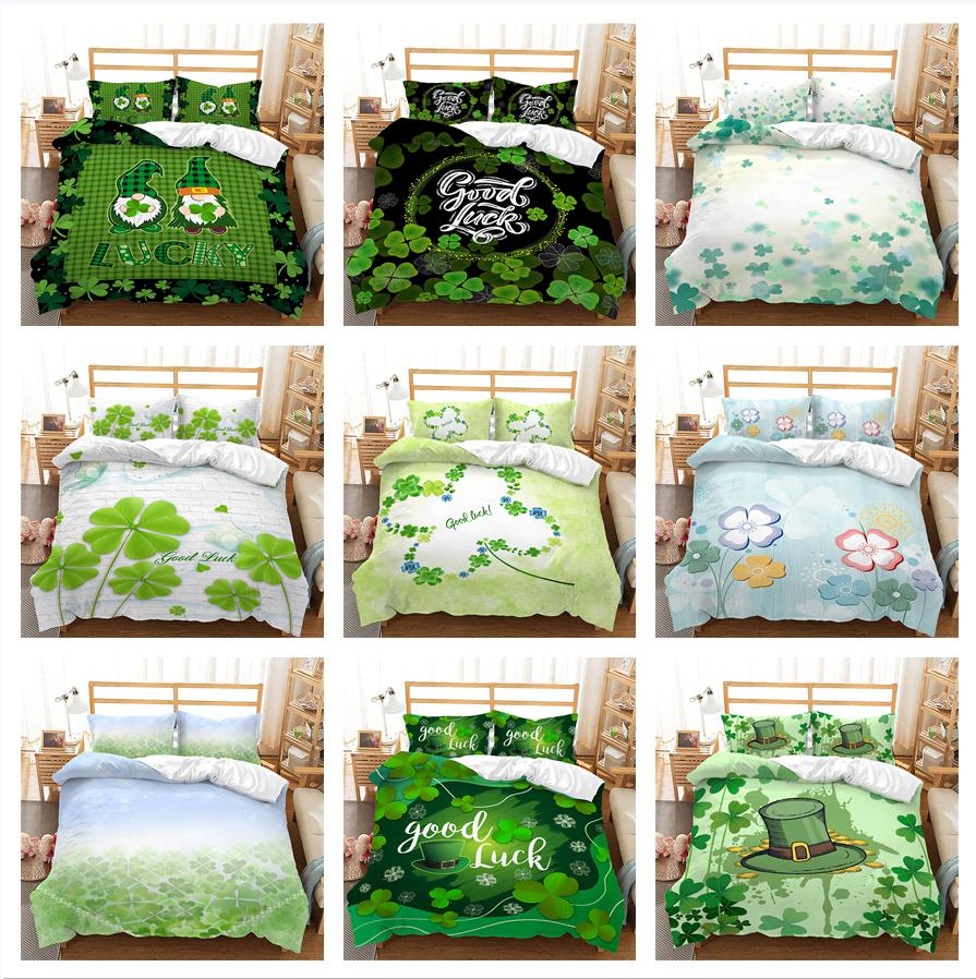 Счастливый четырехстворчатый чехол для одеяла наволочка 2 или 3 комплекта постельного белья Lucky Односпальная кровать Двуспальная кровать Полноразмерное домашнее постельное белье с застежкой-молнией DE 100x135cm